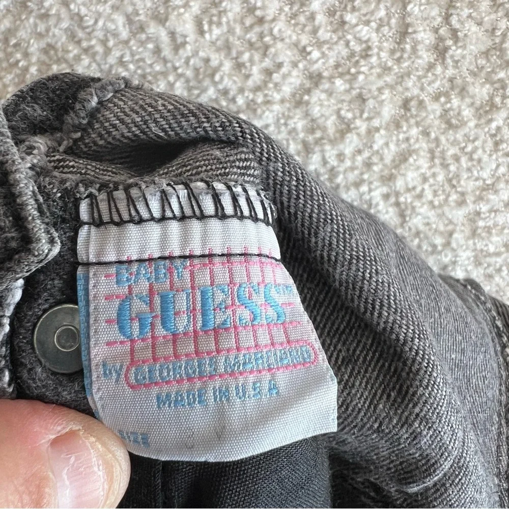 Guess Vintage Retro Black Denim‎ Overalls Toddler 80s/90s Size 3 Years
